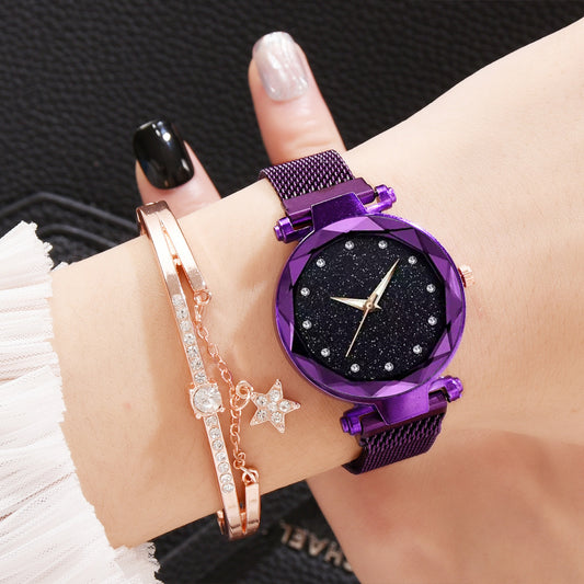 Luxury Women’s Starry Sky Magnet Buckle Bracelet Watch