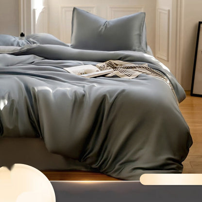 Summer Bed Four-piece Ice Silk Summer Cooling Quilt Cover Fitted Sheet
