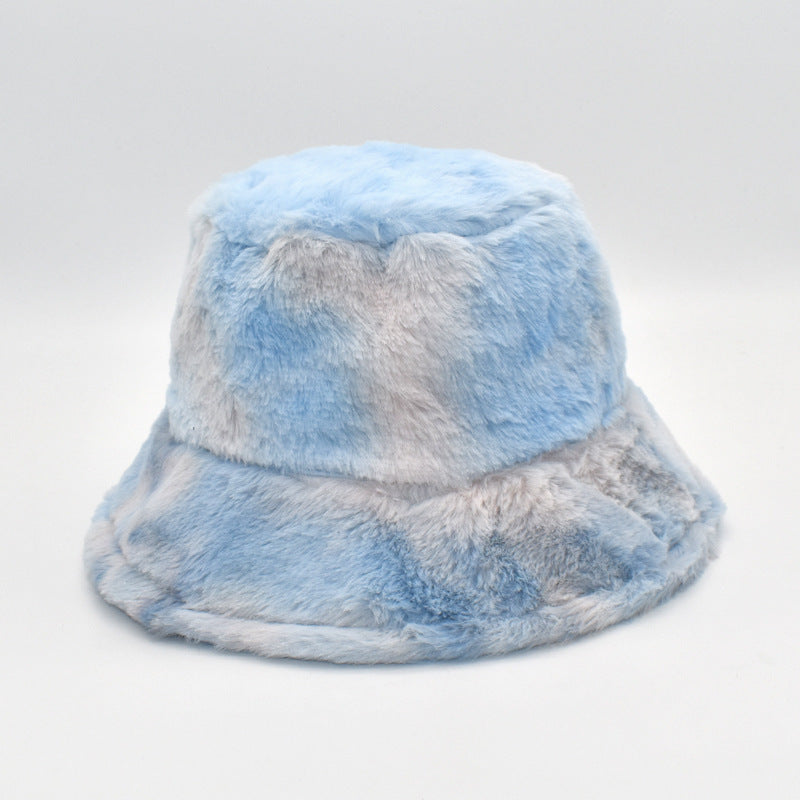 Women's Rainbow Rabbit Hair Fisherman Hat