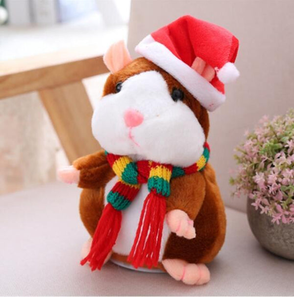 16cm Christmas Talking Hamster Plush Toy