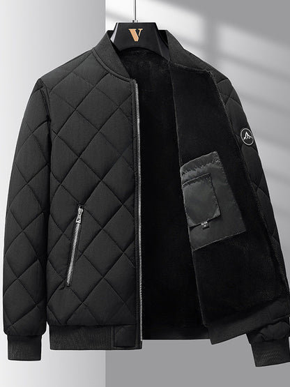 Fashion Rhombic-Sewing Design Cotton Coat