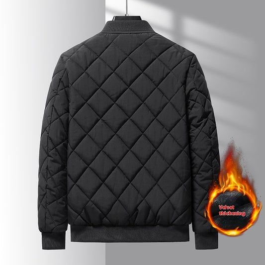 Fashion Rhombic-Sewing Design Cotton Coat