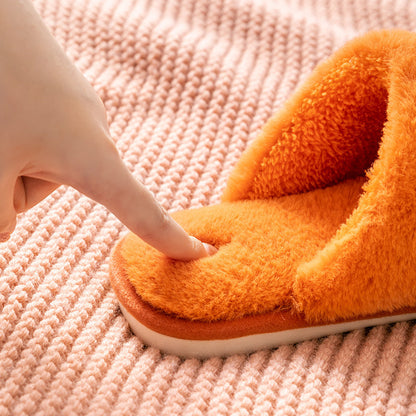 Bag heel thick-soled warm plush cotton slippers
