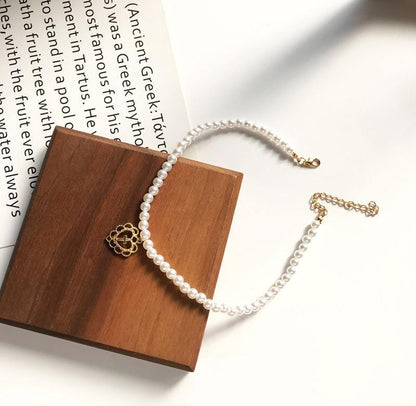 Pearl Necklace Female Cross Love Necklace