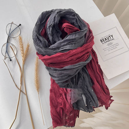 Men's And Women's Color Matching Autumn And Winter Cotton And Linen Feel Long Strip