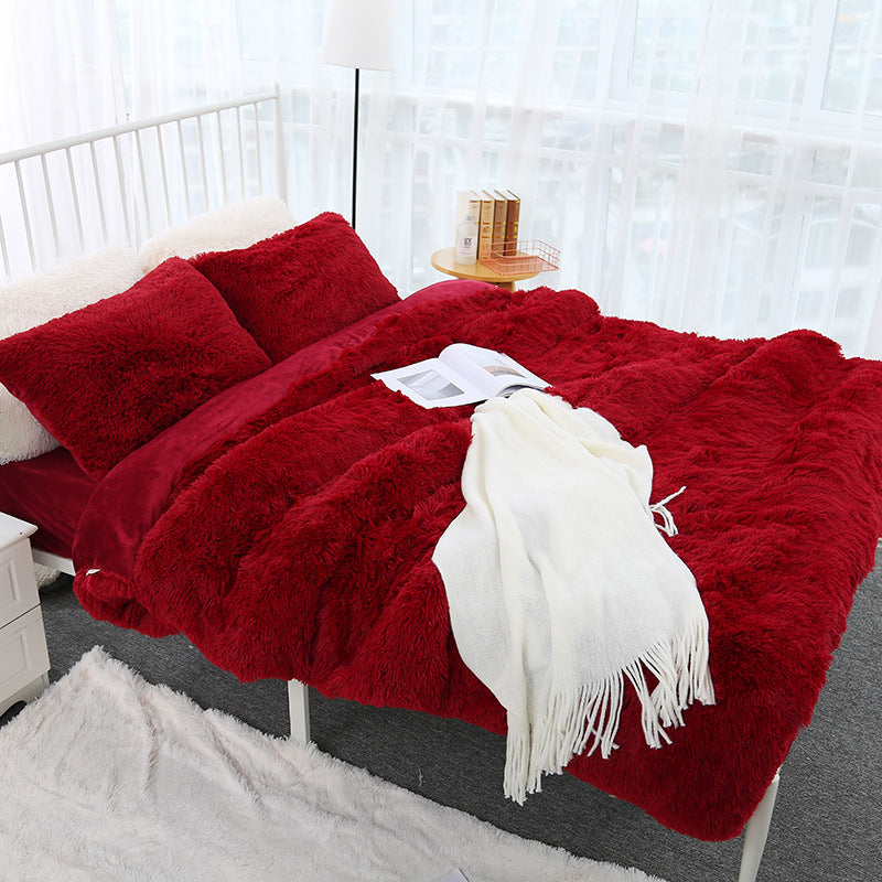 Three piece Plush bed sheet set