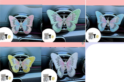 Moving Embroidery Butterfly Car Air Outlet Decoration
