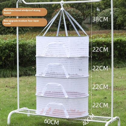 Hanging Network Dry Goods Artifact - Foldable Fly Cage for Balcony Drying