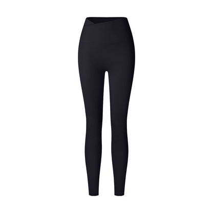 Autumn And Winter Cross Waist Nude Feel Sports Trousers