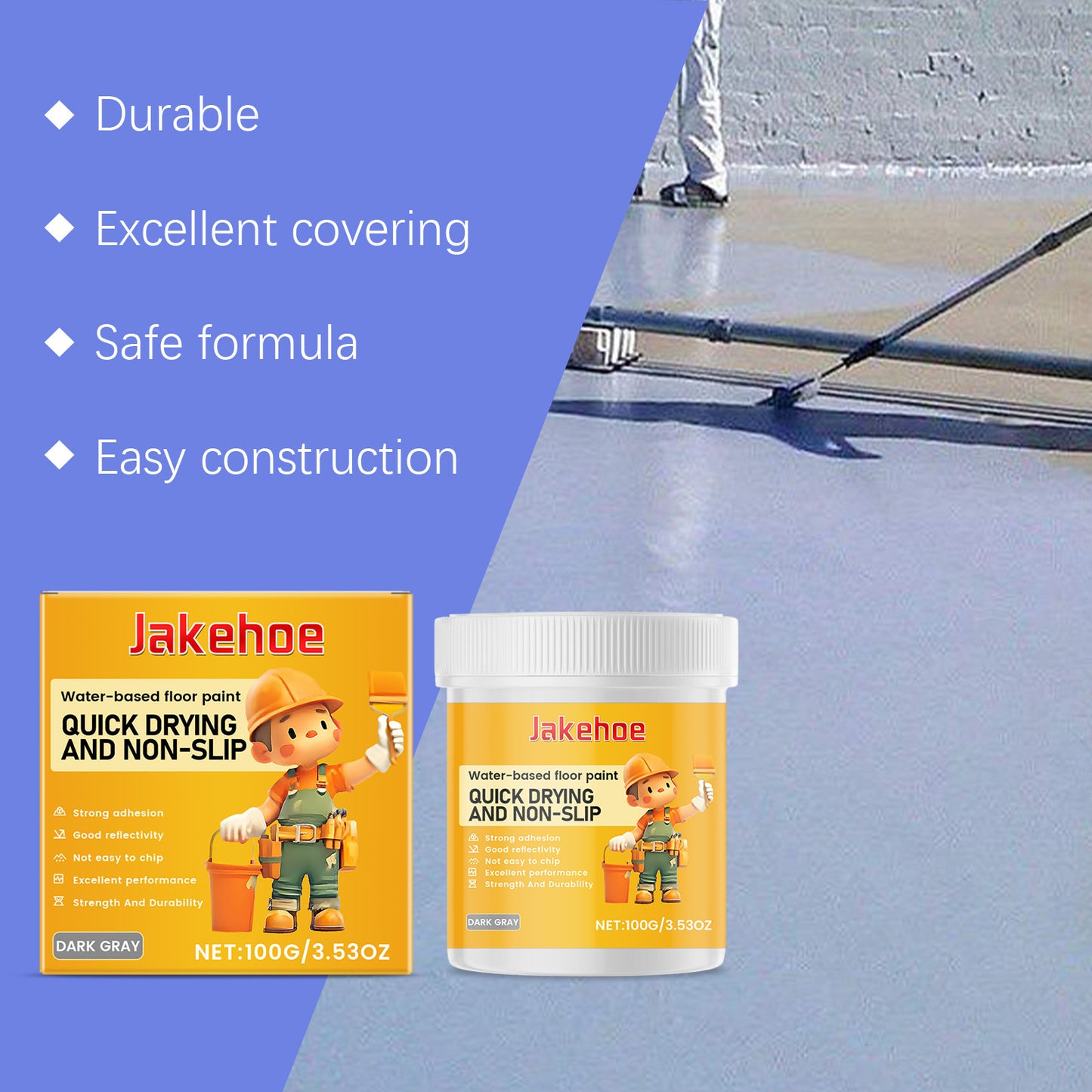 Durable Long Lasting Waterproof Beautiful Smear Protection Floor Paint