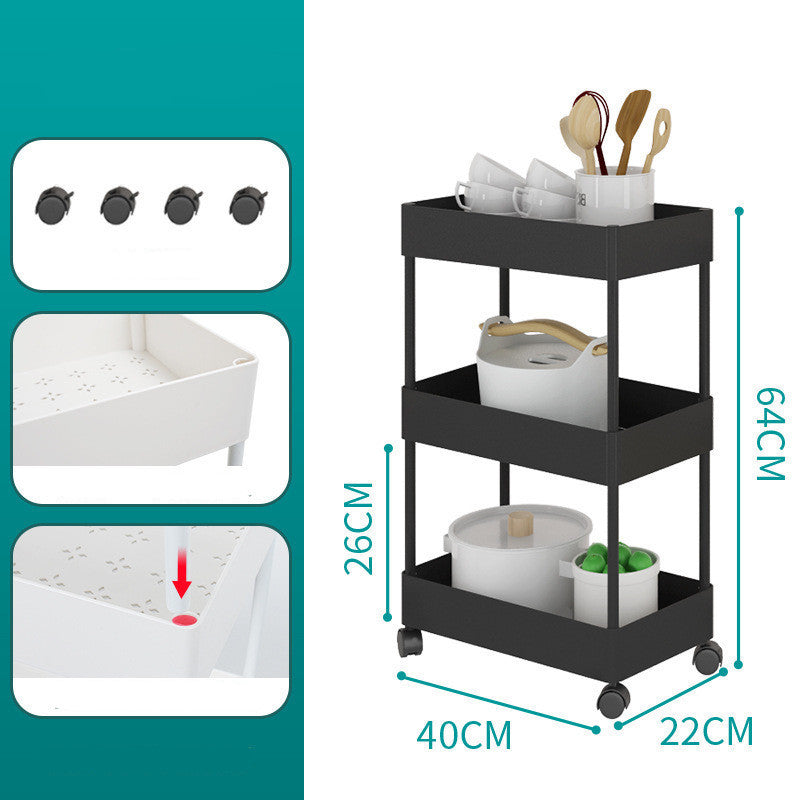 Bathroom Kitchen Mobile Trolley Debris Sorting Storage Rack