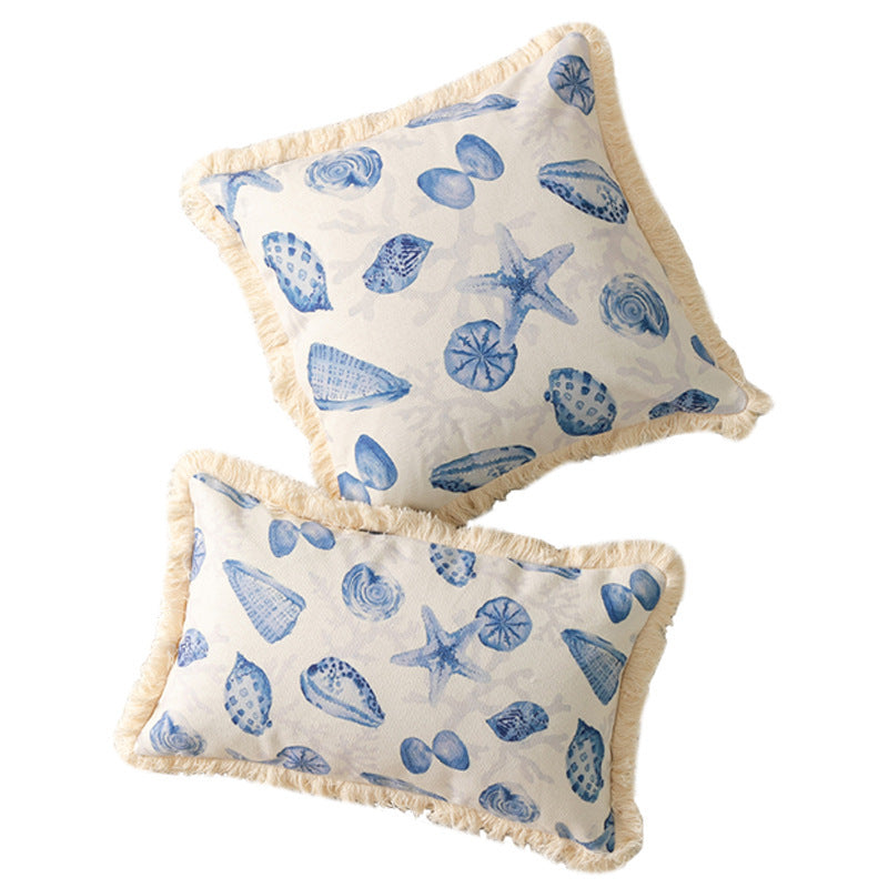 Cotton And Linen Printed Sofa Pillow Cover