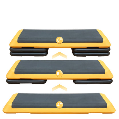 Adjustable Aerobic Stepper - Fitness Stepper with 4 Lifts
