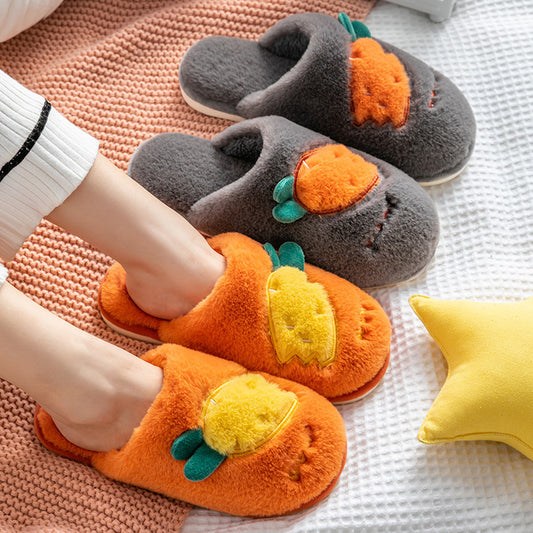 Bag heel thick-soled warm plush cotton slippers