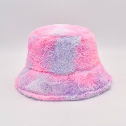 Women's Rainbow Rabbit Hair Fisherman Hat