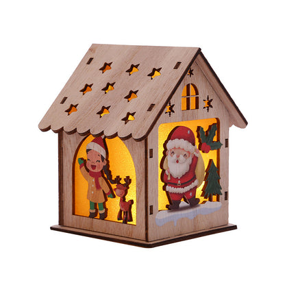 Christmas Decorative Wooden Ornaments LED Lighting