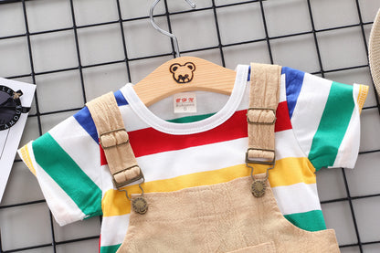 Rainbow Bib Pants for Girls - Baby Kids Clothing
