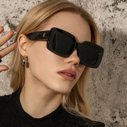 Classic Retro Square Sunglasses Large Frame