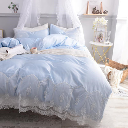 Ice Silk Bed Sheet Quilt Cover Advanced Simple Four-Piece Set
