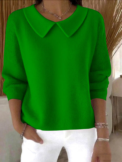 Women's Loose Casual Solid Color Long Sleeve Top-Comfortable & Stylish