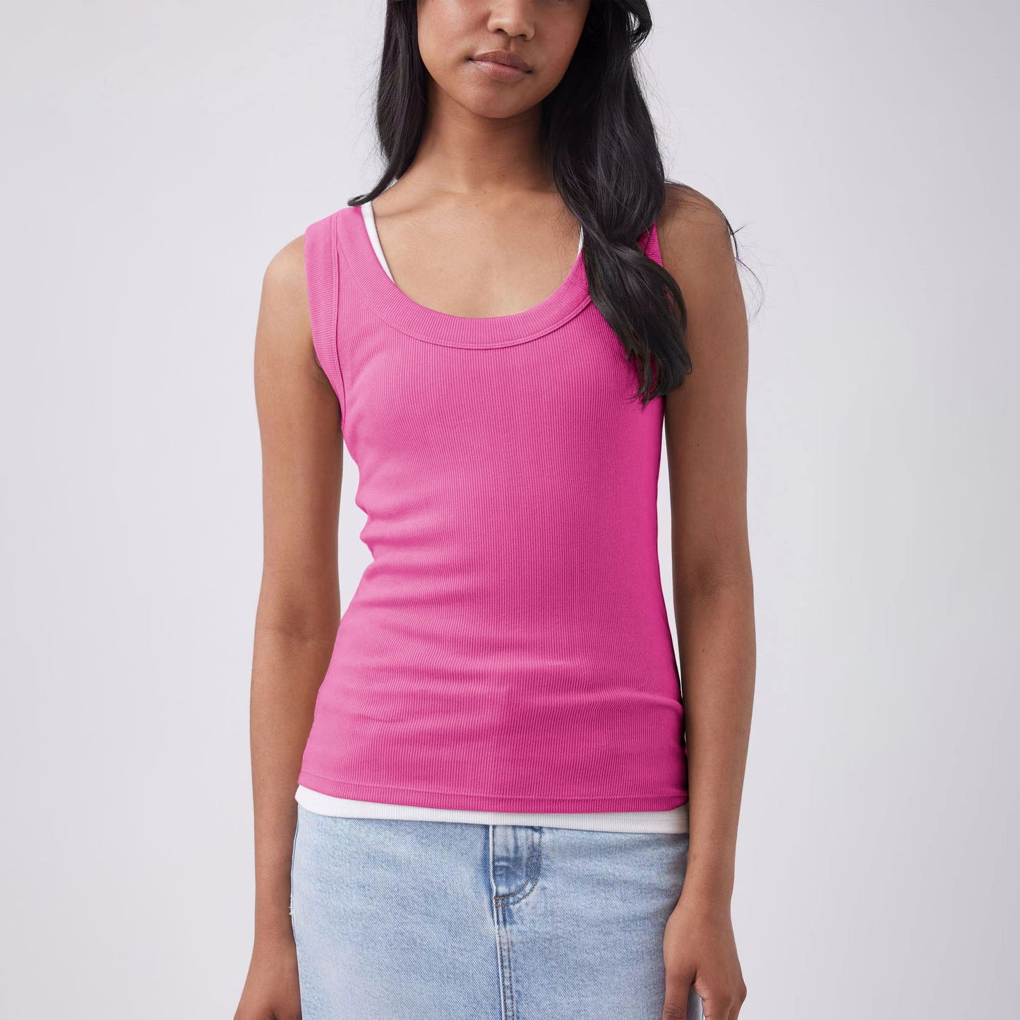 Women's Summer Wear Solid Color Sleeveless Top