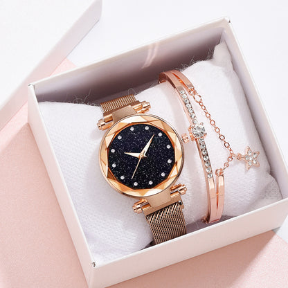 Luxury Women’s Starry Sky Magnet Buckle Bracelet Watch