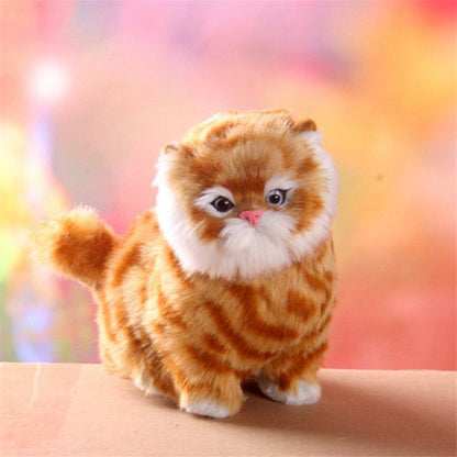 Lovely New Electric Simulation Stuffed Plush Cats Toys Soft Sounding Cute Plush Cat Doll Toys for Kids