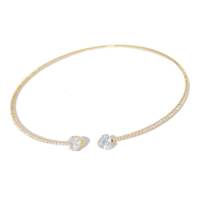 Fashion Jewelry Rhinestone Heart Collar Choker Necklace