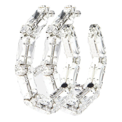 Rhinestone Earrings - Personalized Fashion Hoop Exaggerated Earrings