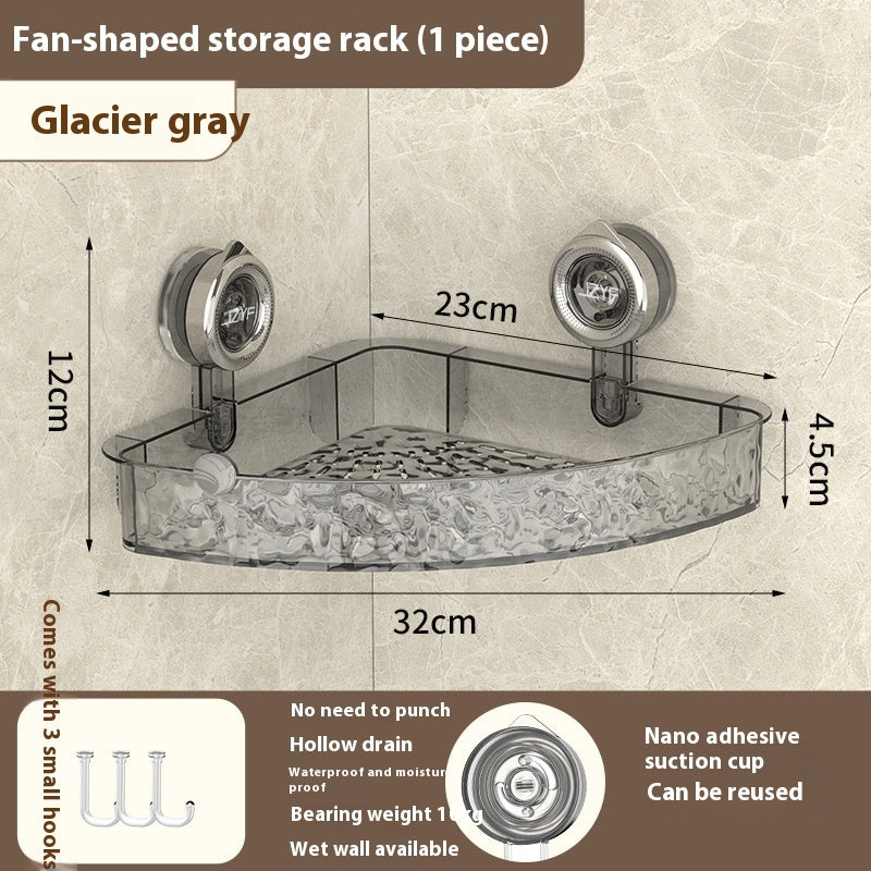 Bathroom Suction Cup Triangle Storage Rack - Punch-Free