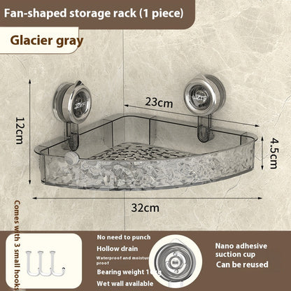Bathroom Suction Cup Triangle Storage Rack - Punch-Free