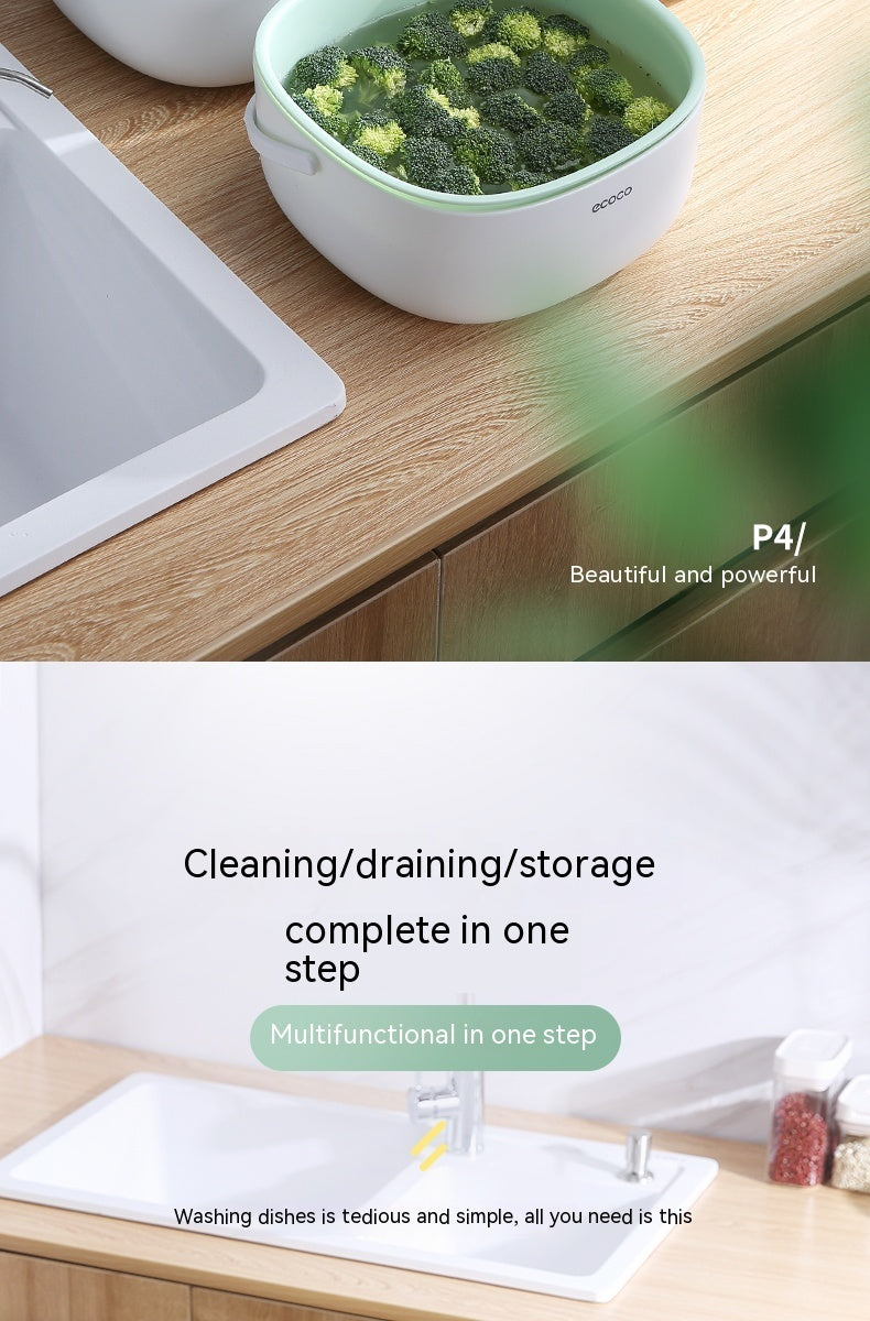 Washbasin Multi-functional Kitchen Double Layer Drain Basket