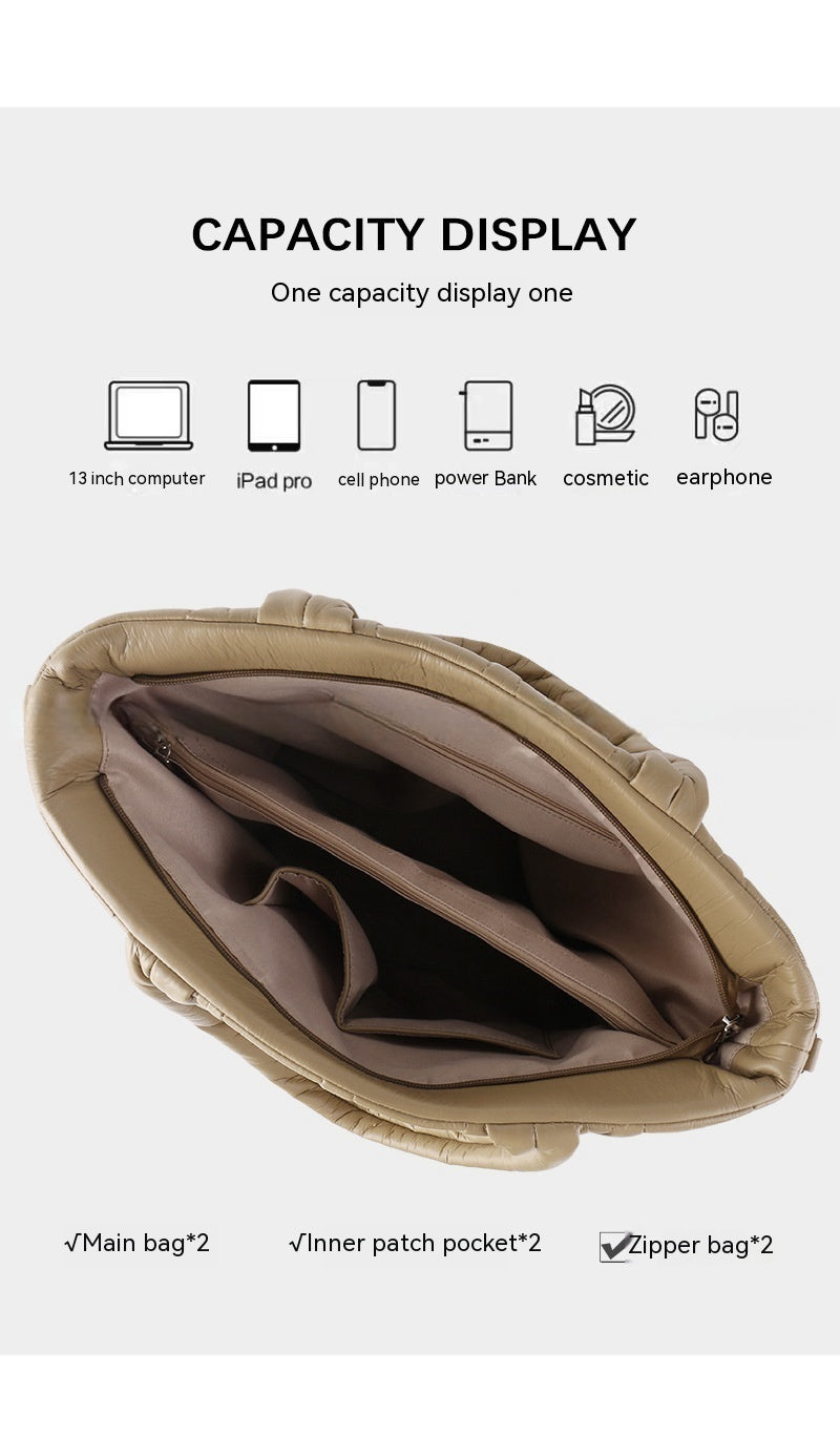 Lightweight Simple Commuter Portable Shoulder Bag Large Capacity Multi-compartment