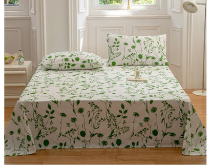 Cotton Printed Bed Sheet Single Item Pastoral Style Flower Single Piece