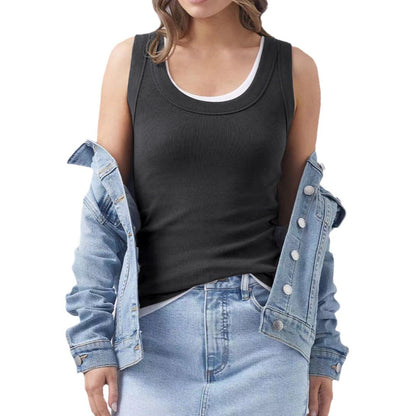 Women's Summer Wear Solid Color Sleeveless Top