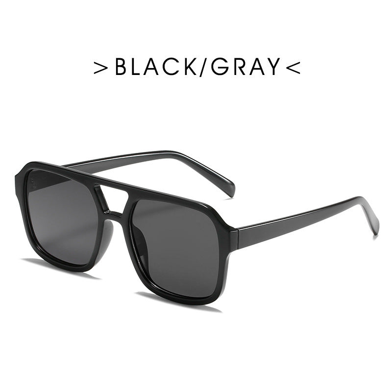 Square Double Beam Retro Sunglasses for Men & Women