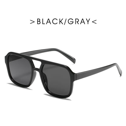Square Double Beam Retro Sunglasses for Men & Women
