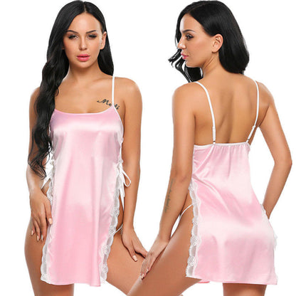 Silky Satin Lace Nightdress – Soft Sleepwear with Elegant Design