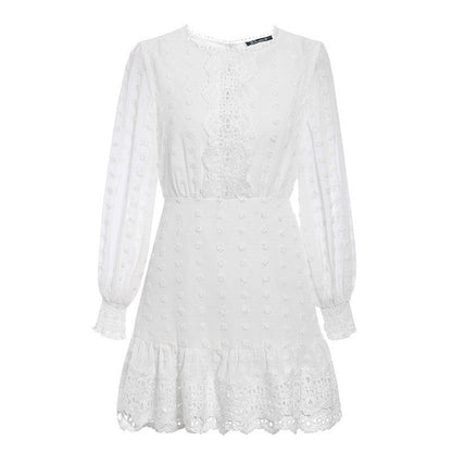 Women's Hollowed Chiffon Dress Formal Dress Lady Dress