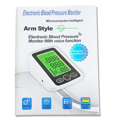 Home Large Screen Voice Electronic Sphygmomanometer - Arm Type Blood Pressure Monitor