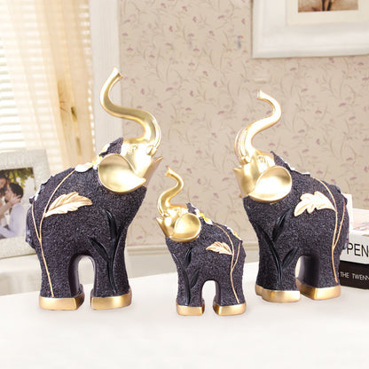 European Pattern Lucky Elephant Resin Ornament