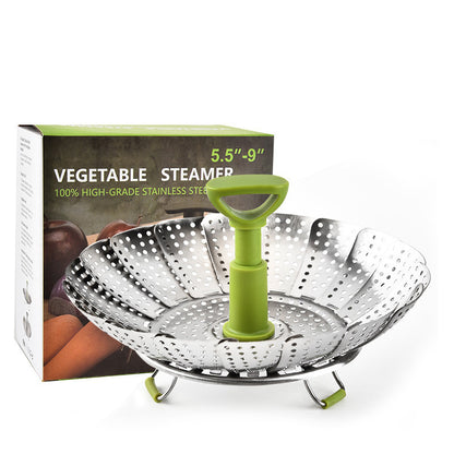 Stainless steel folding steamer