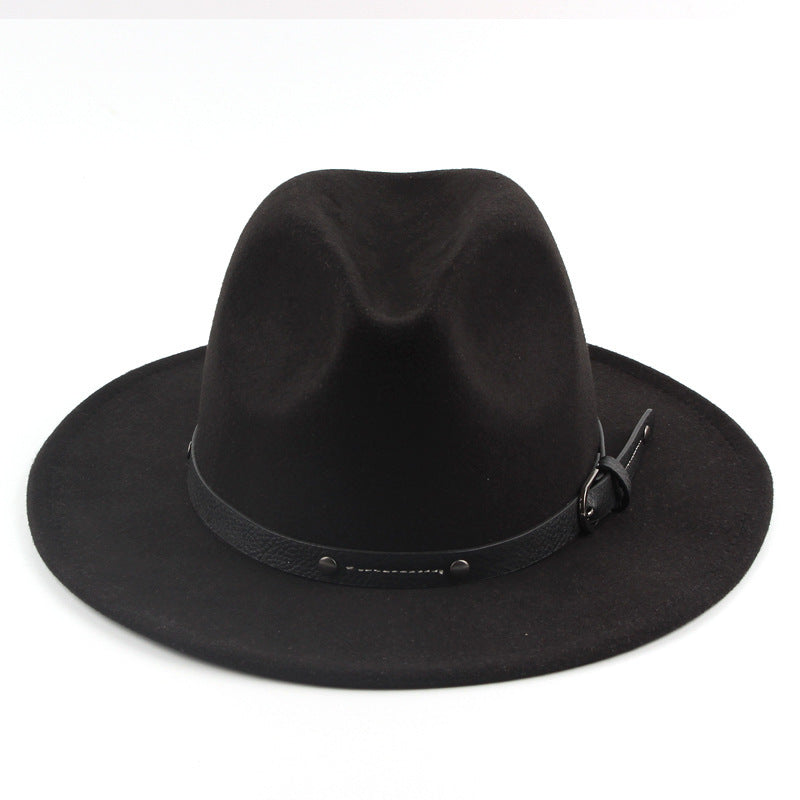 Flat Top Jazz Top Hat Men And Women British Woolen Hat