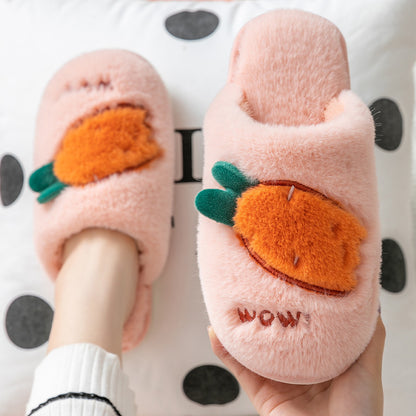 Bag heel thick-soled warm plush cotton slippers