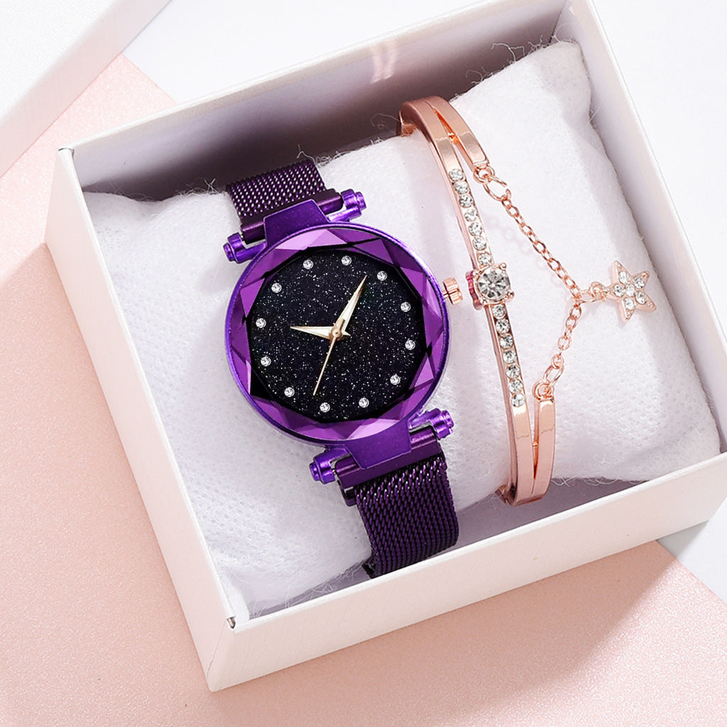 Luxury Women’s Starry Sky Magnet Buckle Bracelet Watch