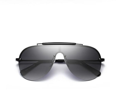 New Fashion One-Piece Large Frame Aviator Men’s Sunglasses