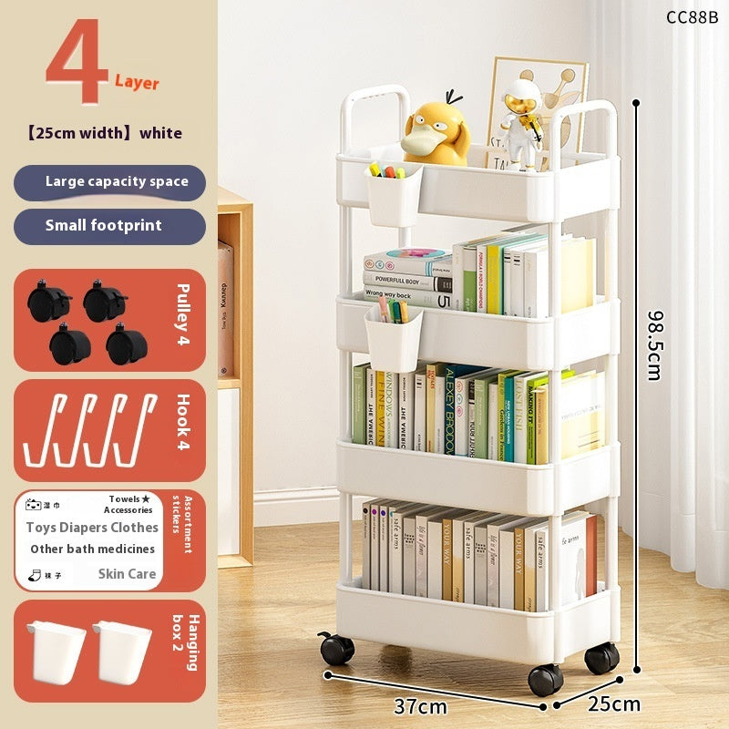 Trolley Double Armrest Storage Floor Snack Bookshelf