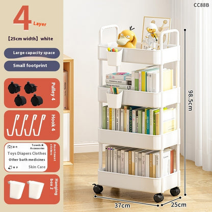 Trolley Double Armrest Storage Floor Snack Bookshelf