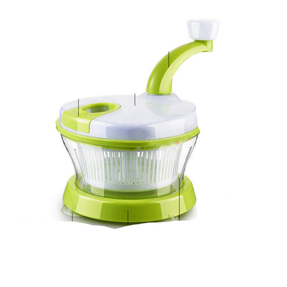 Green and white egg separator with labeled parts and dimensions on a white background