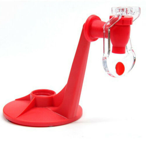 Red and clear silicone stand with a suction cup on a white background